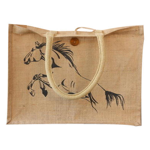 Light Weight And Very Spacious Printed Design Eco Friendly Jute Fancy Bag For Shopping Purpose