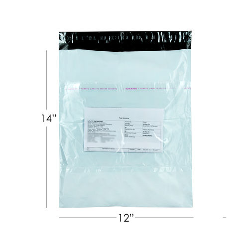 White Plastic Courier Bag 12X14 With Pod 60 Micron