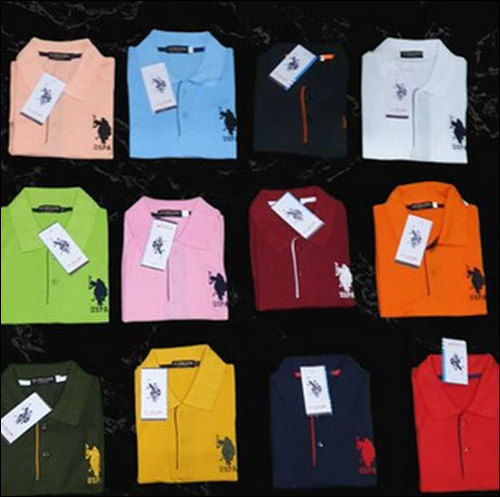 Red Regular Fit Casual Wear Half Sleeve Us Polo T-Shirt For Mens