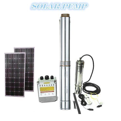 Grey Stainless Steel 220 Volt Solar Pumps Used In Agricultural Sector