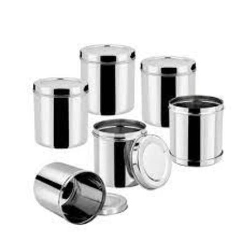 Alfa No 2 Random Stainless Steel Round Container 6 Pcs Set