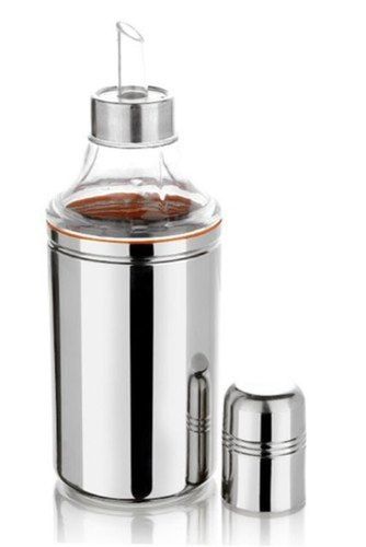 Mahavir Round Steel Oil Dispenser Bottle 300ml