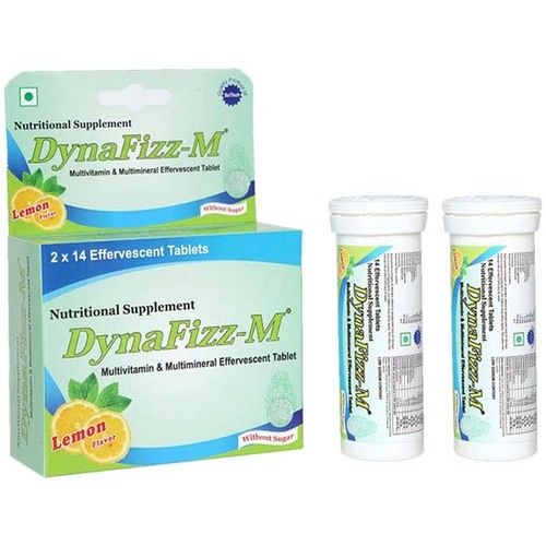 Dynafizz-m लेमन फ्लेवर मल्टीविटामिन और मल्टीमिनरल एफ़र्जेसेंट टैबलेट