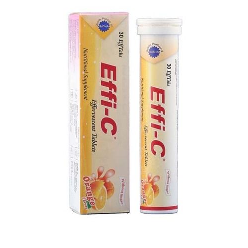 Effi-C Orange Flavor Without Sugar Effervescent Tablets For Vitamin C Efficiency