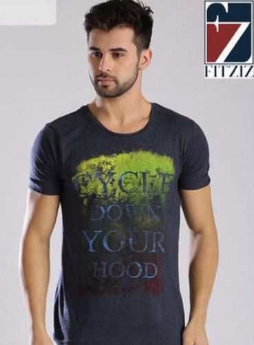 Mens Black Round Neck T-Shirt