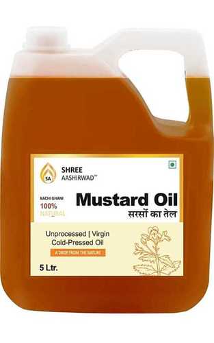 Shree Aashirwad Kachi Ghani Pure Mustard Oil 5 Liters for Cooking