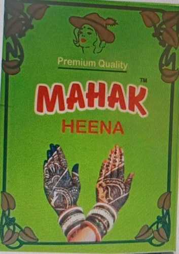 Green Color Herbal Mahak Henna Powder In Rectangular Printed Box Packaging  Shelf Life: 2 Years