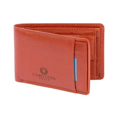 Rectangular Shape And Bifold Style Rust Color Leather Wallet For Boys And Men With Card Holders