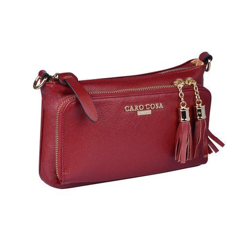 रेक्टेंगुलर शेप, लाल रंग और प्लेन डिज़ाइन कैज़ुअल वियर के लिए महिलाओं के लेदर स्टाइलिश शोल्डर बैग
