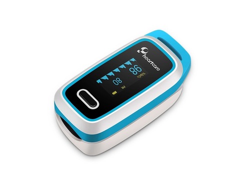 Heartcare Oled Color Display Portable Blue Color Fingertip Pulse Oximeter Power Source: Battery