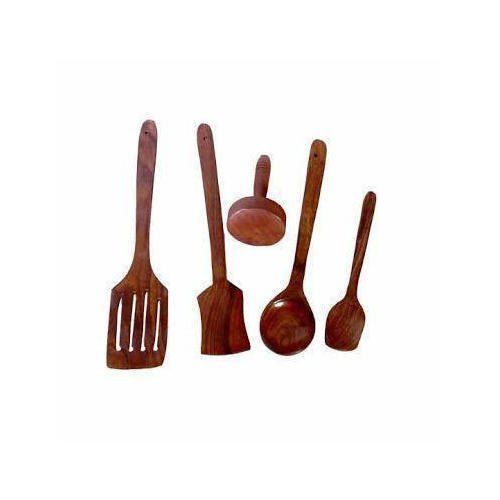 Brown Non Sticky Wooden Spoon Set For Serving Food With 12 Inch Size And Polished Finish (12 Pieces Of Sets)