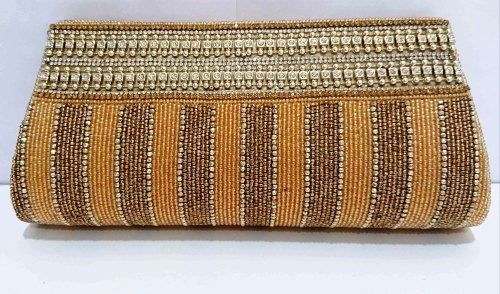 Comes In Various Colors Rectangular Shape Handmade Satin Fabric Embroidery Wallet For Party And Casual Wear