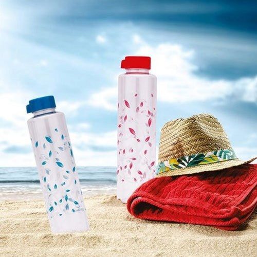 1000 ML Printed Transparent Plastic Drinking Water Bottle For Outdoor Travel, Office