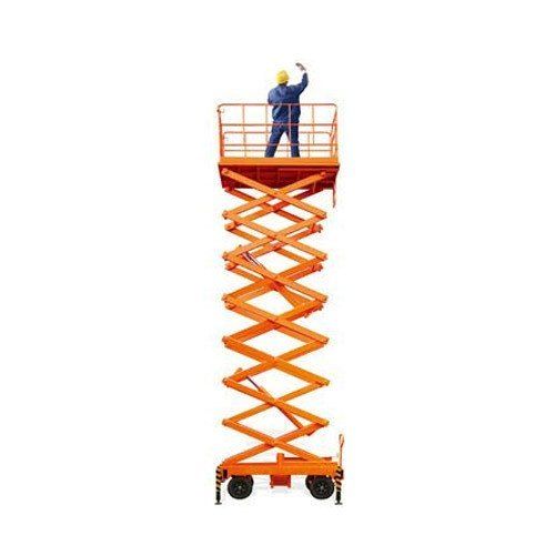 Color Coated Mild Steel Hydraulic High Rise Scissor Lift (Operating Height 55 Feet)