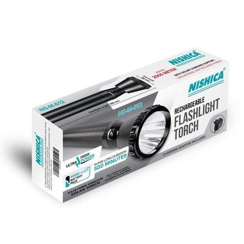 Nishica NS-M-612 Rechargeable CREE LED Flashlight Torch With Lithium Battery And Cool White Light