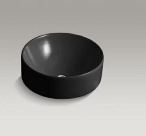 418 X 418 X 135 Mm Kohler Chalice Round Vessel Lavatory Basin In Black Installation Type: Wall Mounted