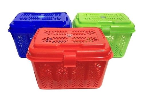 Small Fancy Plastic Storage Basket With Handles