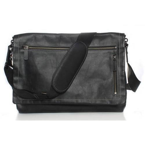 ज़िपर क्लोज़र टाइप काला रंग और सादा डिज़ाइन एडजस्टेबल स्ट्रैप के साथ पुरुषों का लेदर मैसेंजर बैग आकार: विभिन्न आकार उपलब्ध हैं