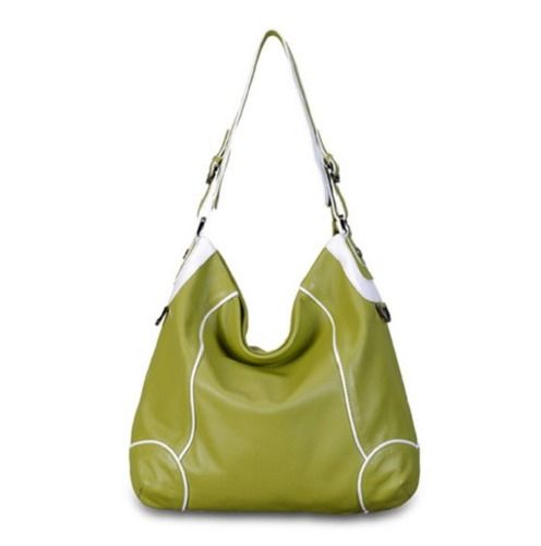 Zipper Closure Type Very Spacious, Light Weight And Plain Green Color Women Leather Hobo Bag Size: Various Sizes Are Available