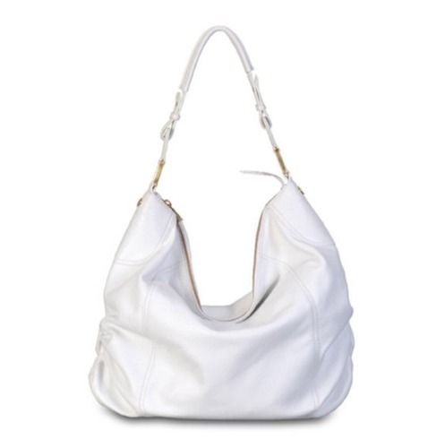 रेक्टैंगुलर ज़िपर क्लोज़र टाइप बहुत विशाल, हल्का वज़न और प्लेन सफ़ेद रंग का महिलाओं के लिए लेदर होबो बैग