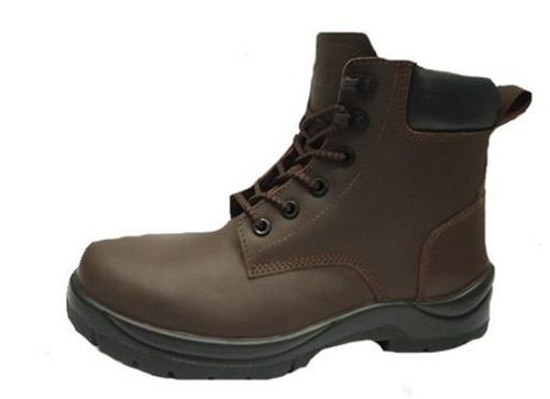Horse Brown Full Grain Water Resistant Leather Safety Boot With Fiberglass Toe Cap