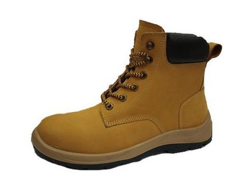 Injection Moulded PU Sole Wheat Brown Full Grain Water Resistant Leather Safety Boot
