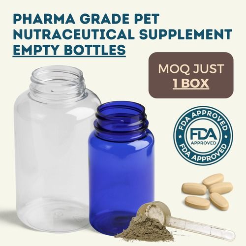 Pharma Grade Pet Nutraceutical Supplement Empty Bottles Capacity: 75Cc