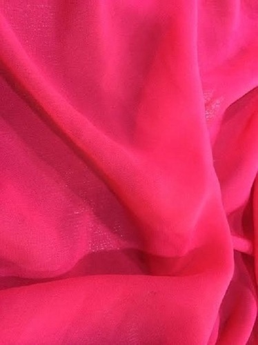 वॉशेबल रूबी पिंक स्किन फ्रेंडली एंटी-रिंकल सॉफ्ट और आरामदायक प्लेन डाइड जॉर्जेट फैब्रिक