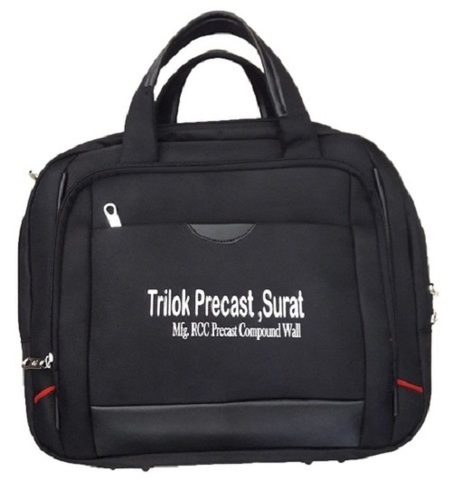 Moisture Proof Very Spacious, Polyester Zipper Closure Type Printed And Black Color Laptop Bags