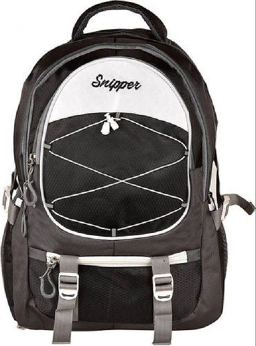 Black Very Spacious, Zipper Closure Style, Light Weight And Plain Design Shoulder Backpack Bag