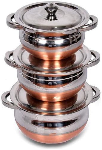 (COLORS HOME APPLIANCES ENAMELWAR 3PC. CASSAROLE SET CHINTOO-METAL LID CNM-1042