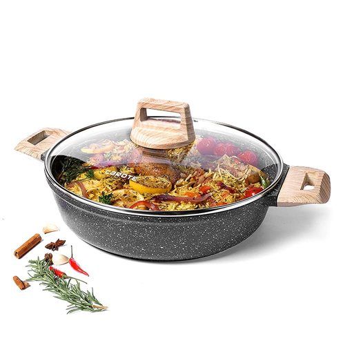 2.5 Litres Induction Base Kadhai With Glass Lid