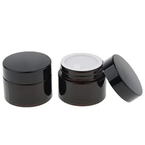 30 Gm Black Glass Cosmetic Cream Jar