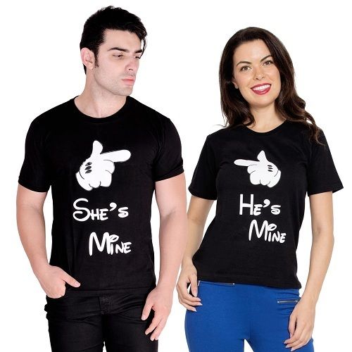 Black Color Cotton T Shirts For Both Men And Female