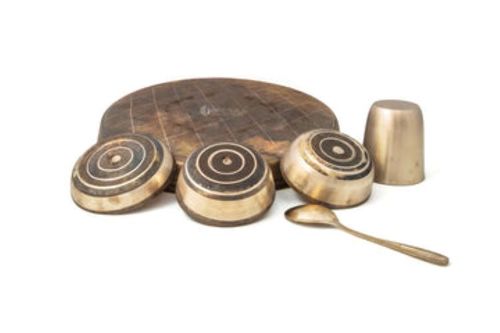 Bronze Dinner Set 6 Pc - Color: Golden