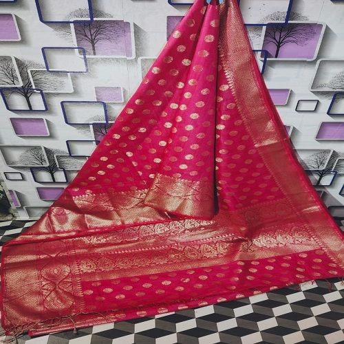 Traditional Designer Party Wear Printed Pattern Red Silk Blend Woven Sarees