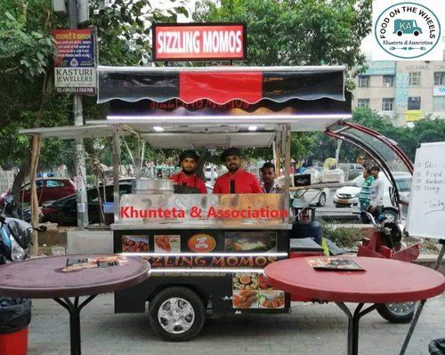 Max Speed 25 Kmph Three Wheel Type Battery Operated Sizzling Momos Cart