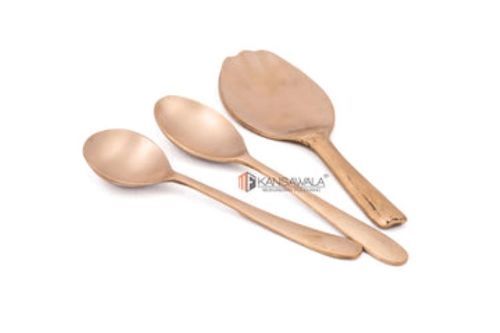 Perfect Finish And Attractive Design Improves Health Kansa Serving Spoon 3 Pc
