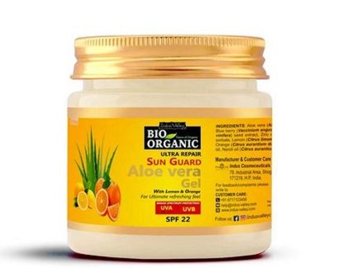 Spf 22 Sun Protection Aloe Vera Gel With Lemon And Orange For Soft And Healthy Skin