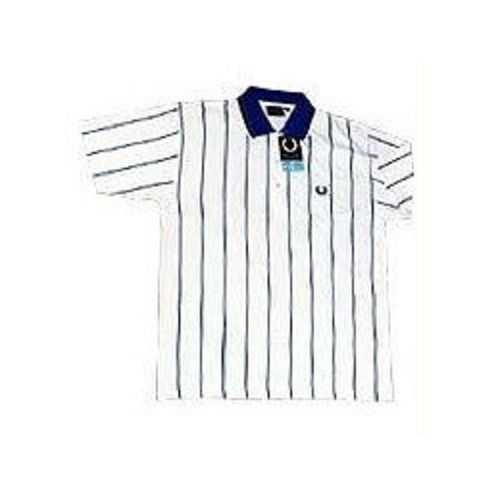 Ts-07 White And Blue Regular Fit Mens Polo-Neck Half Sleeves Striped Casual T-Shirts Age Group: Adults