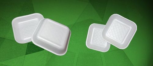 White 1D Square Disposable Eps Food Tray (Heavy, Medium And High Strength) Application: Parties