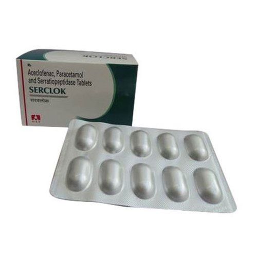 Aceclofenac, Paracetamol And Serratiopeptidase Painkiller Tablet Age Group: Adult