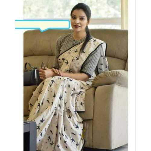 All Color Are Available Casual And Party Wear Cotton Saree In Plain And Printed Pattern For Female Person