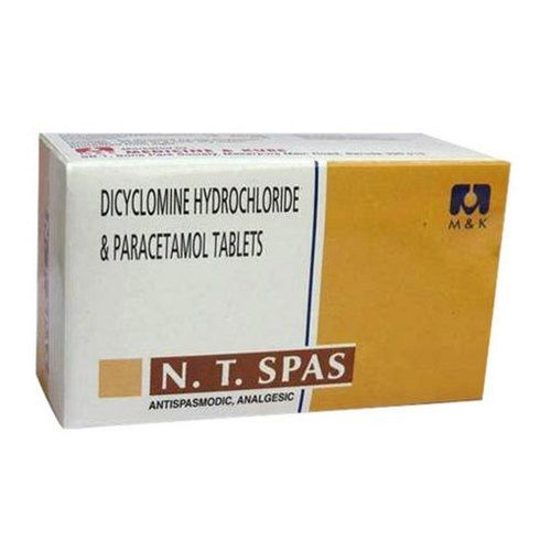 Dicyclomine Hydrochloride And Paracetamol Antispasmodic Tablet
