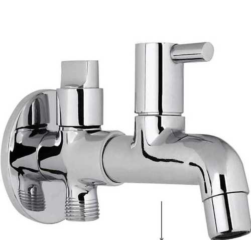 Pp Drizzle Angle Valve 2 In 1 Brass Chrome Plated Water Tap