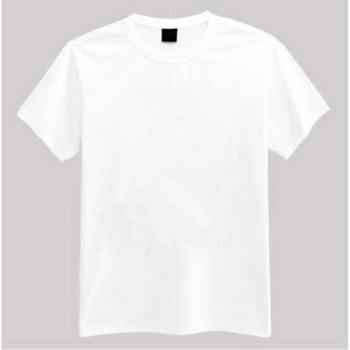 Half Sleeve White Color Plain O Neck Type Cotton T Shirt For Male Person Age Group: Adults