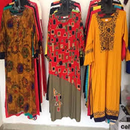 Various Ladies Fancy 100 Percent Pure Cotton Kurtis With Round Neck