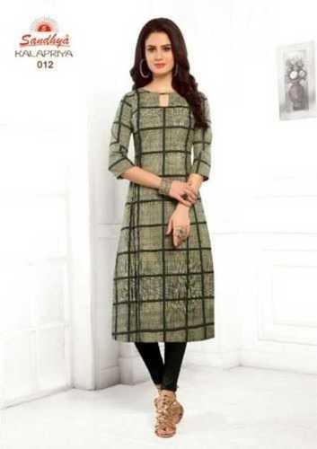 All Colors Are Available Anti Wrinkle And Easy Washable Cotton Fabric Casual Wear Ladies Kurti