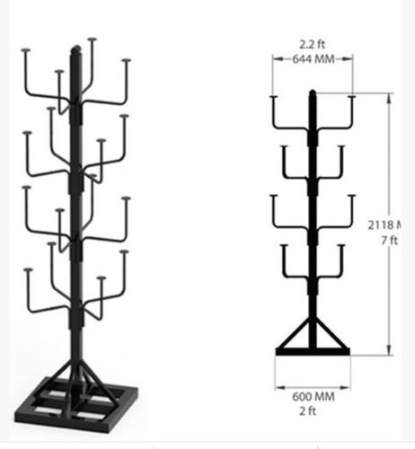 Color Coated Corrosion Resistant Helmet Stand For Commercial Use Length: 7 Foot (Ft)