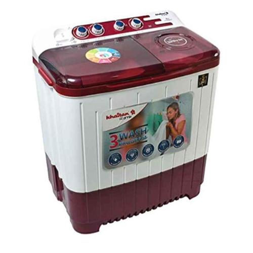Khaitan Orfin 8kg White &amp; Maroon Semi Automatic Top Load Washing Machine, KOSWM 8001